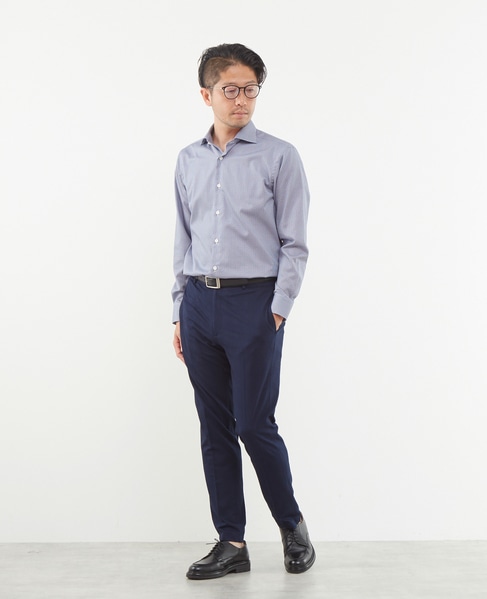 HITOYOSHI Wネーム モチーフプリントワイドカラーシャツ 詳細画像 ブルー 23