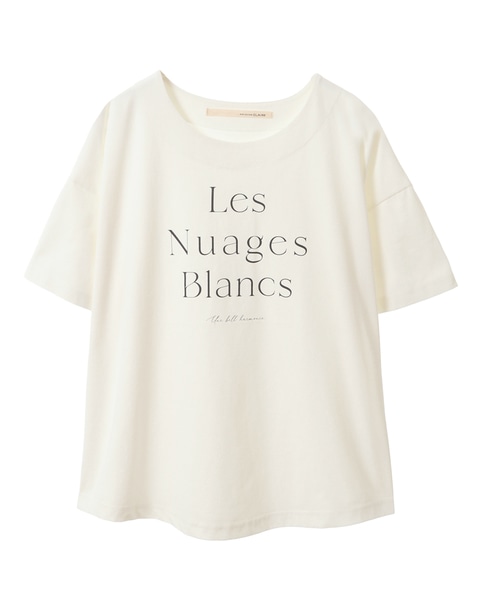 【Les Nuages Blancs ロゴプリントTシャツ】 詳細画像 オフホワイト 1