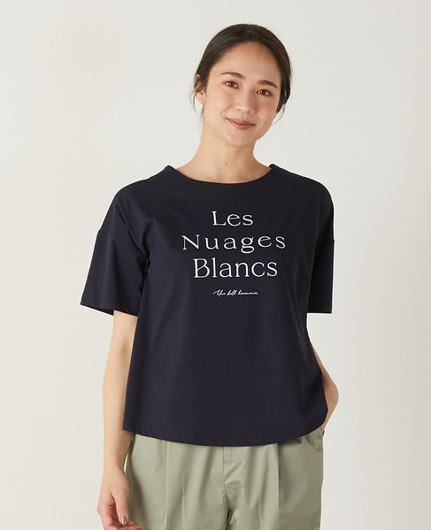 【Les Nuages Blancs ロゴプリントTシャツ】 詳細画像 ネイビー 9