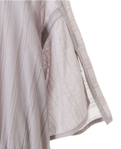【norment】coton ladder stripe h/s dress/S23S-F148 詳細画像 ライトグレー 4