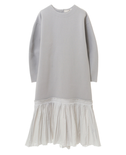 【MARILYN MOON(マリリンムーン)】ワンピース/pin tuck&pleated polyester knitdress