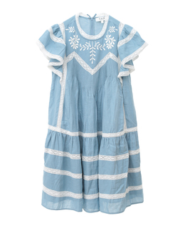 【Sea New York】Kyla Embroidery on Chambray Slvless Dress