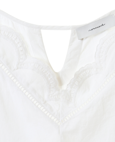 【norment】popline embroidery cami/S23S-F143 詳細画像 ホワイト 3