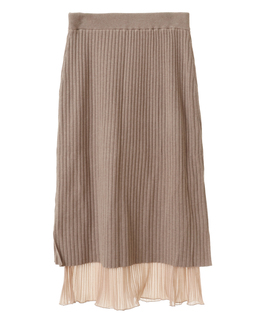 【TORRAZZO DONNA】See through×knit pleated skirt/6231-660