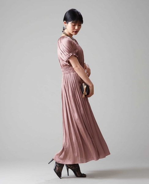【メルローズ50周年限定】ヴィンテージサテンギャザードレス 詳細画像 ピンク 3