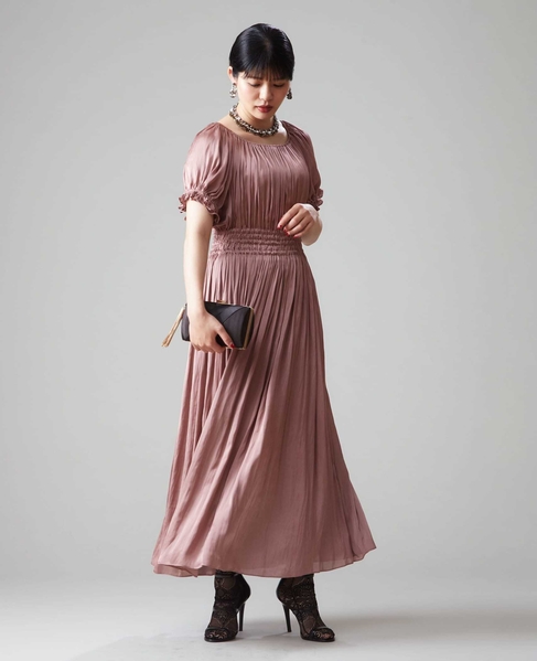 【メルローズ50周年限定】ヴィンテージサテンギャザードレス 詳細画像 ピンク 11