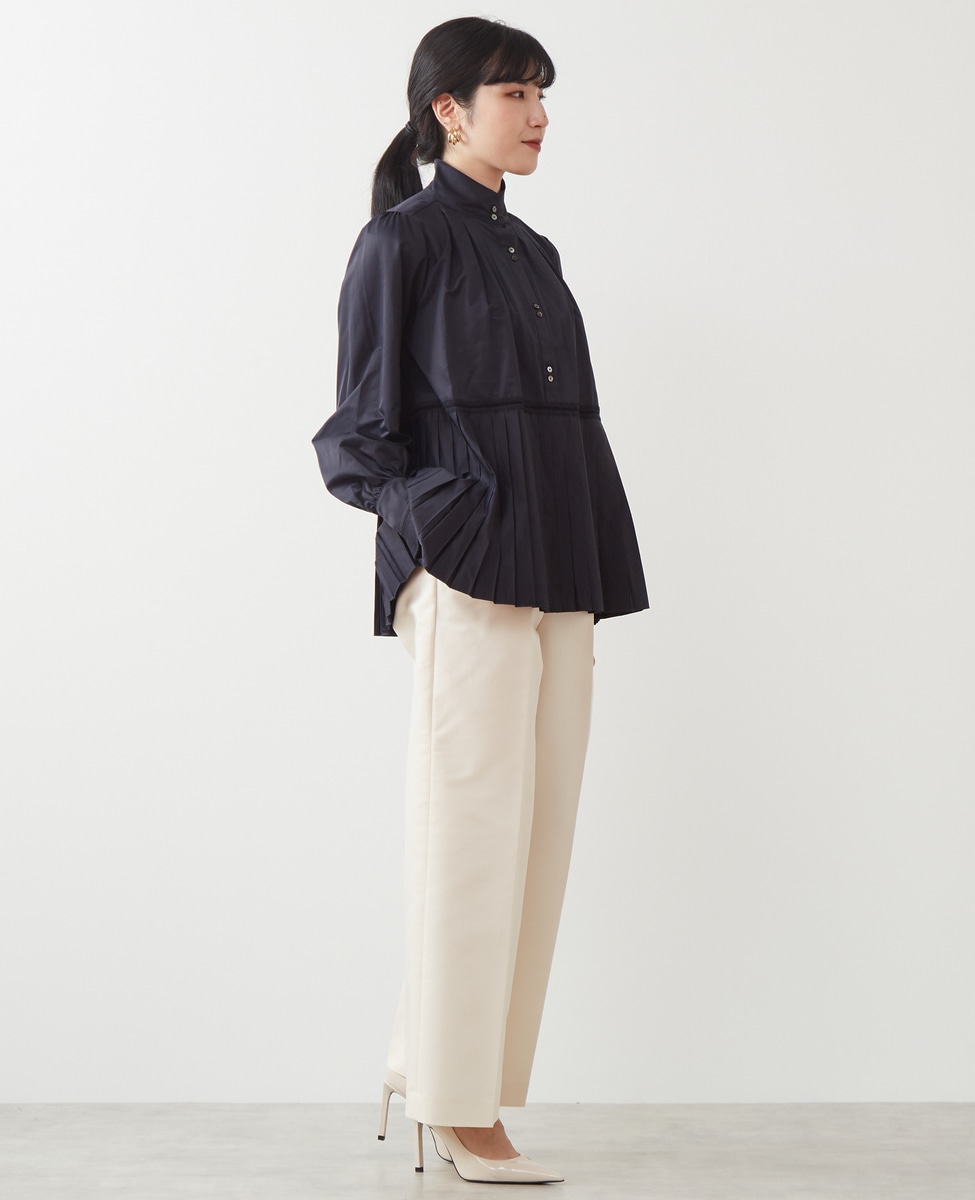MARILYN MOON（マリリンムーン）】Pleated embroidery blouse｜商品