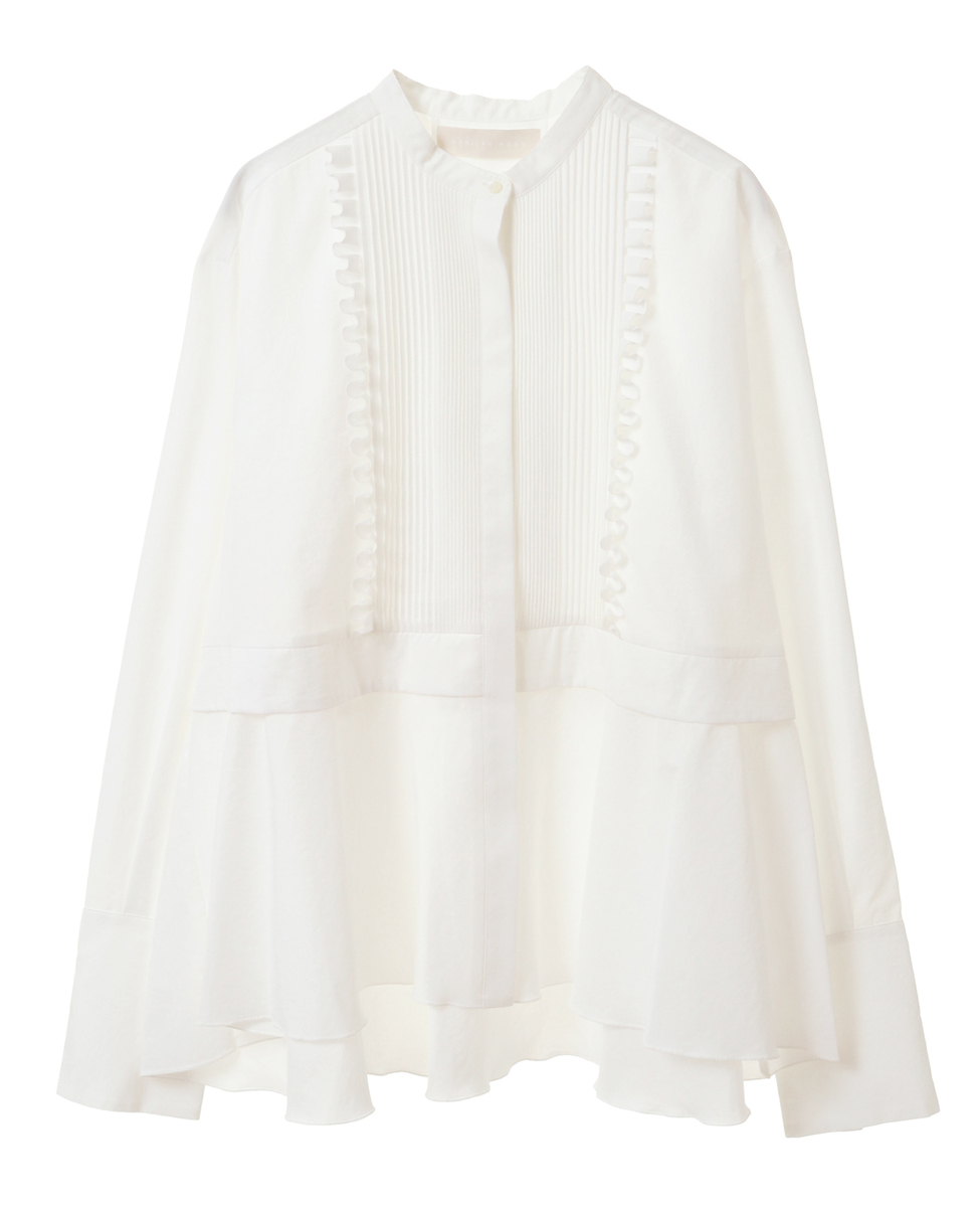 【MARILYN MOON（マリリンムーン）】tuck frill flare washer blouse