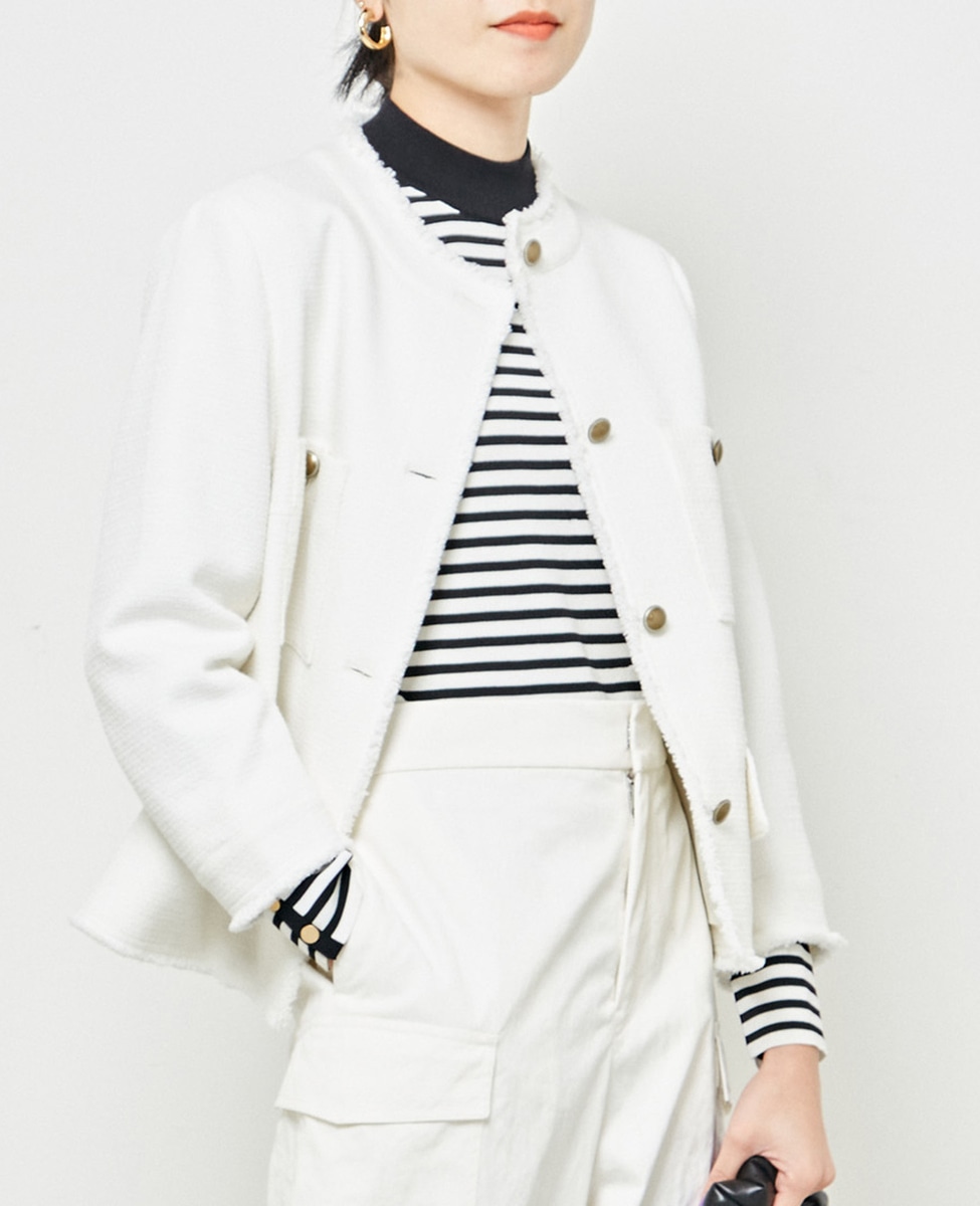 定価4.4万円　美品　リエス　ツイードジャケット　ホワイト