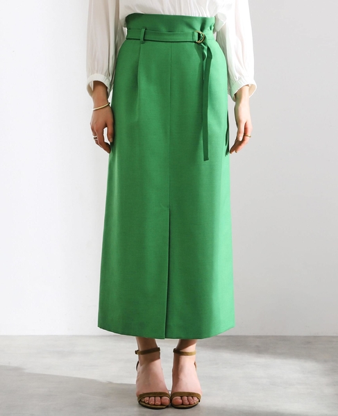 【雑誌 美ST 8月号掲載】ベルテッドロングタイトスカート（セットアップ対応可） 詳細画像 グリーン 8