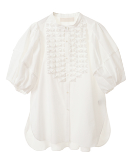 【MARILYN MOON/マリリンムーン】Modern tuck frill volume sleeve blouse