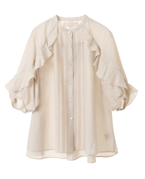 【MARILYN MOON/マリリンムーン】Sheer raffle pin tuck blouse 詳細画像 アイボリー 1