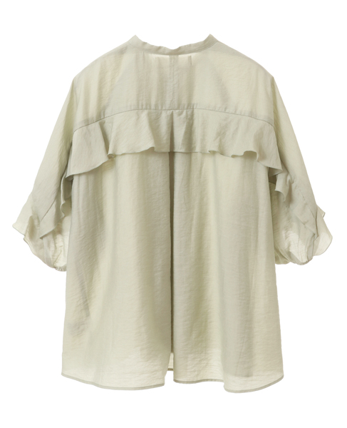 【MARILYN MOON/マリリンムーン】Sheer raffle pin tuck blouse 詳細画像 ミント 2