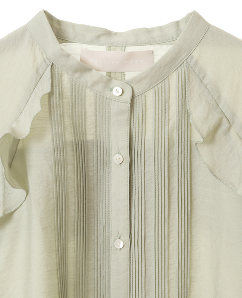 【MARILYN MOON/マリリンムーン】Sheer raffle pin tuck blouse 詳細画像 ミント 3