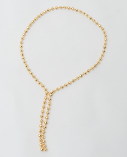 【EO/イオ】Metal ball chain Iariat necklace 100cm(EO24AW-15) 詳細画像 ゴールド 1