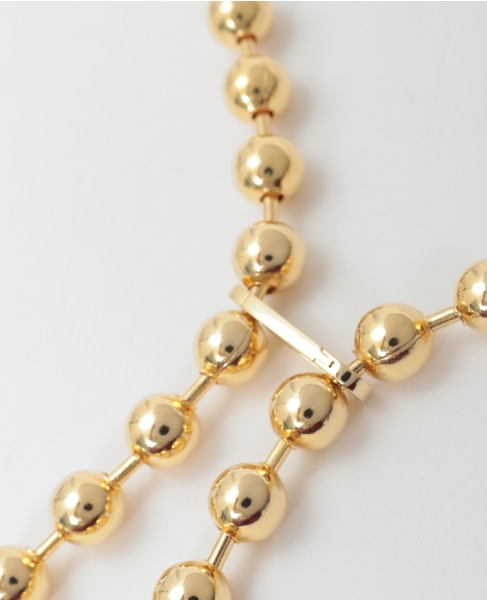 【EO/イオ】Metal ball chain Iariat necklace 100cm(EO24AW-15) 詳細画像 ゴールド 3