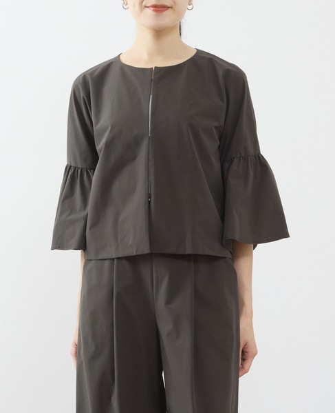 《定番》ベルスリーブブラウスジャケット（セットアップ可） 詳細画像 チャコールグレー 1