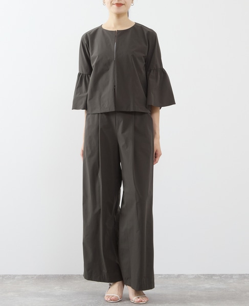 《定番》ベルスリーブブラウスジャケット（セットアップ可） 詳細画像 チャコールグレー 2