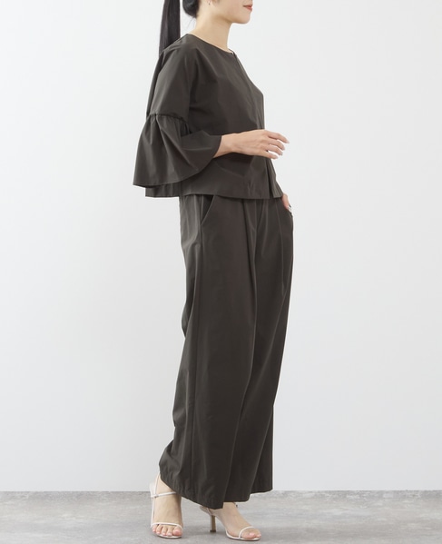 《定番》ベルスリーブブラウスジャケット（セットアップ可） 詳細画像 チャコールグレー 4