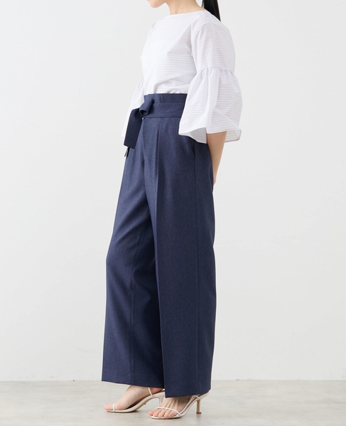 ボーダーベルスリーブ2WAYブラウス 詳細画像 グレー 4