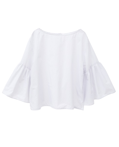 ボーダーベルスリーブ2WAYブラウス 詳細画像 グレー 6