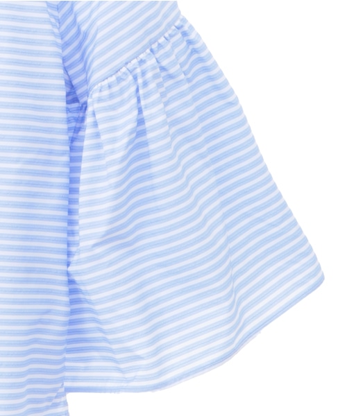 ボーダーベルスリーブ2WAYブラウス 詳細画像 サックス 7