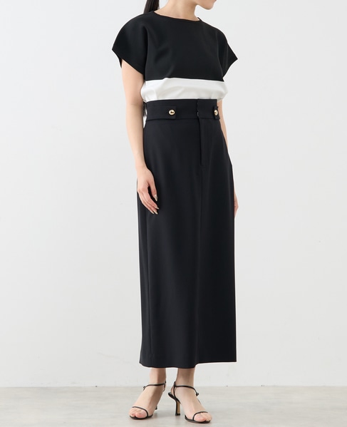 ゴールドボタンタイトスカート（セットアップ可） 詳細画像 ブラック 3