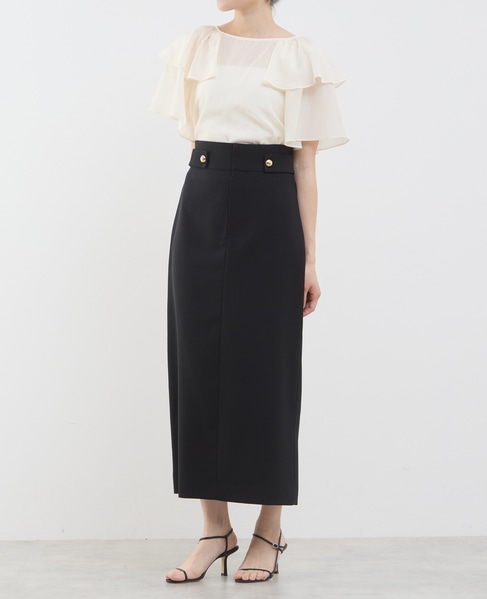 ゴールドボタンタイトスカート（セットアップ可） 詳細画像 ブラック 4
