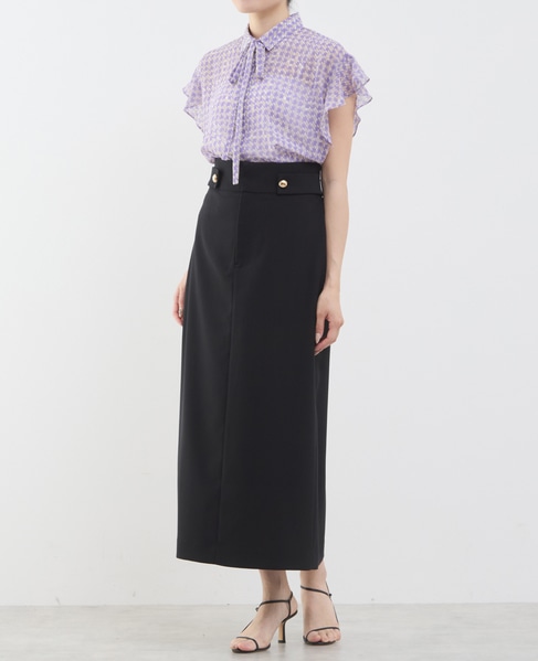 ゴールドボタンタイトスカート（セットアップ可） 詳細画像 ブラック 6