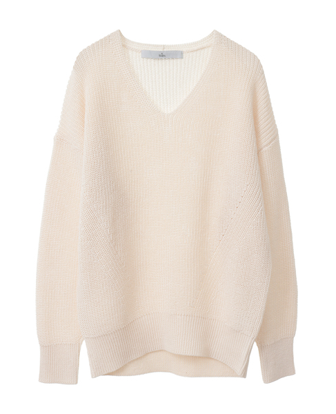 片畦Vネックニット 詳細画像 オフホワイト 7