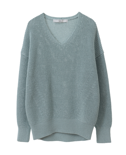 片畦Vネックニット 詳細画像 ミント 13