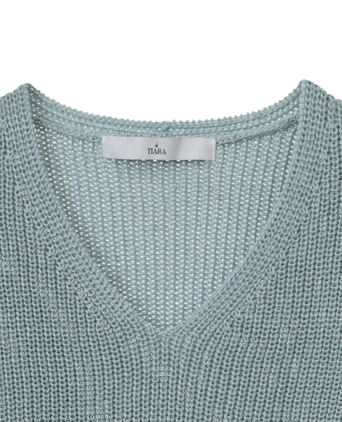 片畦Vネックニット 詳細画像 ミント 15