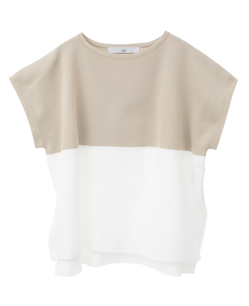 セミワイドニット 詳細画像 ホワイト×ベージュ 6