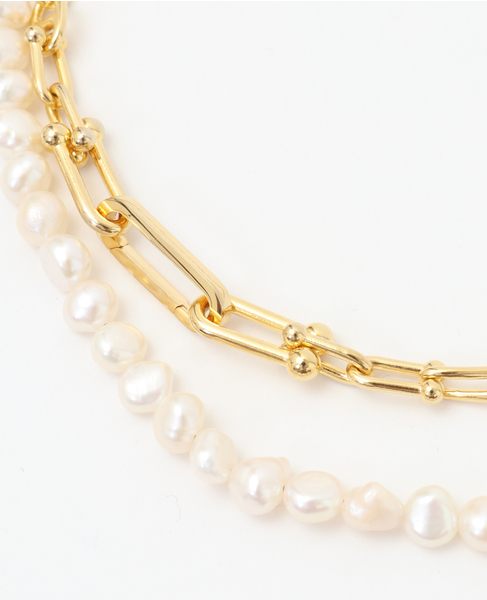 【EO/イオ】Pearl mix chain long necklace　EO25SS-41別注 詳細画像 ゴールド 2