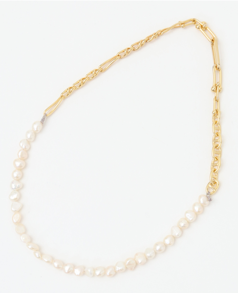 【EO/イオ】Pearl mix chain short necklace　EO25SS-42別注 詳細画像 ゴールド 1