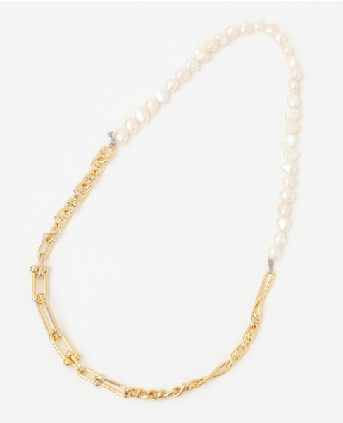 【EO/イオ】Pearl mix chain short necklace　EO25SS-42別注 詳細画像 ゴールド 5