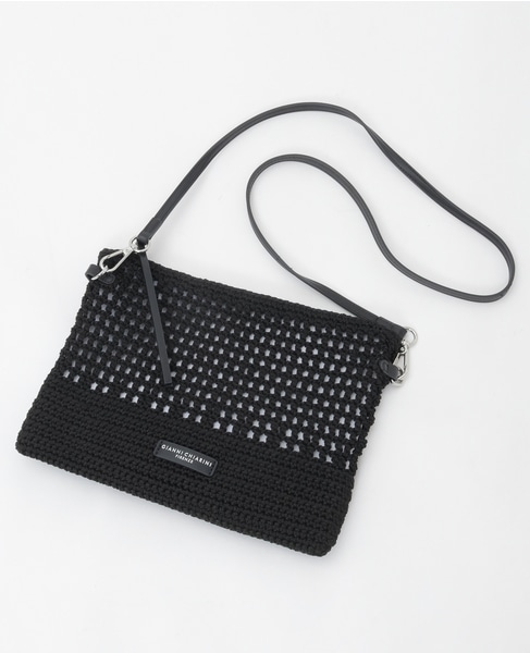 【Gianni Chiarini/ジャンニキャリーニ】メッシュバッグ（VICTORIA） 詳細画像 ブラック 7