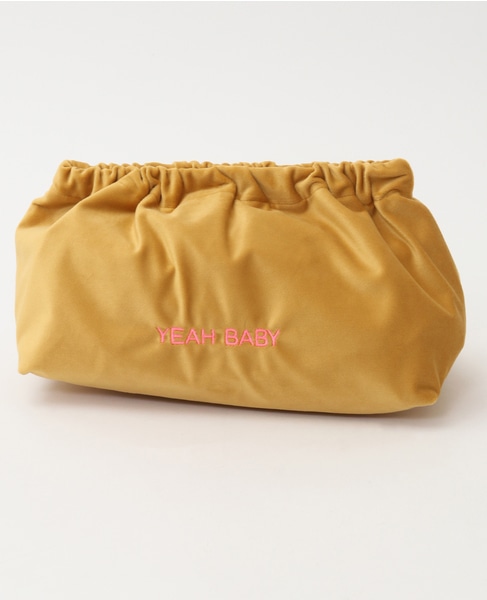 【sorbet island/ソルベ アイランド】p.72-73 Embroidered Veivet Clutch Bag 詳細画像 マスタード 1