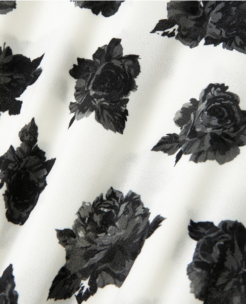 オールドローズプリントボウリボン付きワンピース 詳細画像 オフホワイト 13