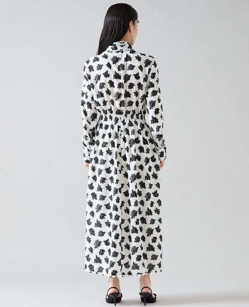 オールドローズプリントボウリボン付きワンピース 詳細画像 オフホワイト 4