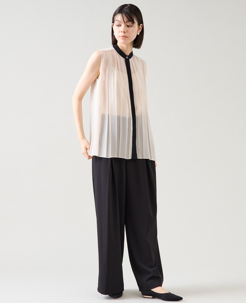 バイカラープリーツトップス 詳細画像 アイボリー 4