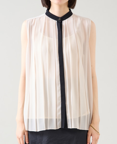 バイカラープリーツトップス 詳細画像 アイボリー 7