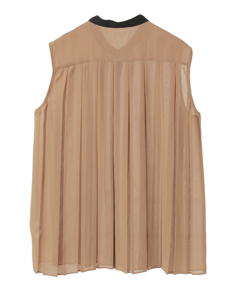 バイカラープリーツトップス 詳細画像 キャメル 6