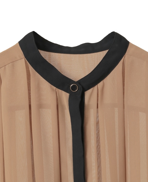 バイカラープリーツトップス 詳細画像 キャメル 7
