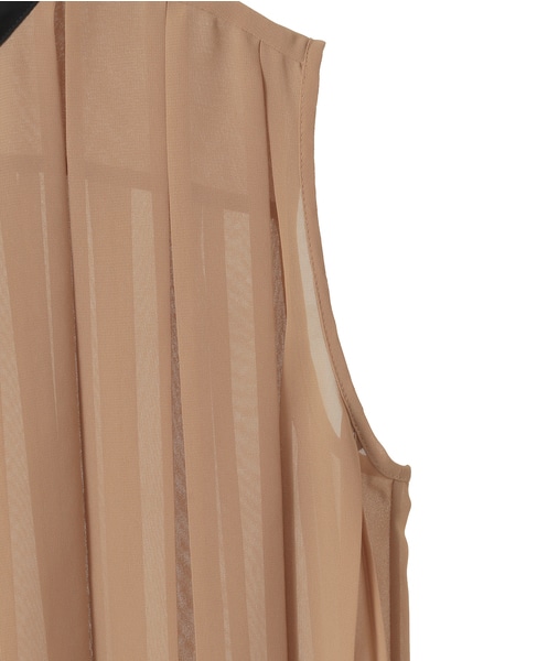 バイカラープリーツトップス 詳細画像 キャメル 8