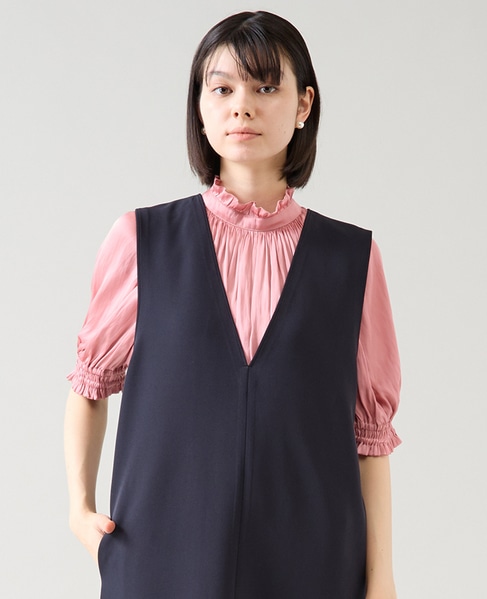 《定番》2wayフリルショートスリーブブラウス 詳細画像 ピンク 1
