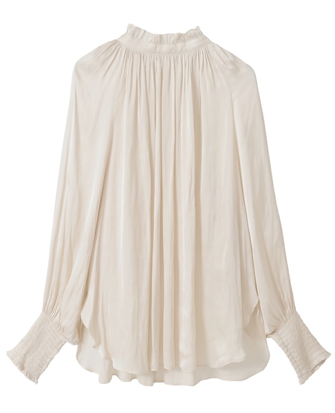 《定番》2wayフリルネックギャザーブラウス 詳細画像 アイボリー 1