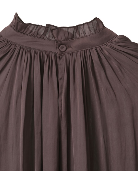 《定番》2wayフリルネックギャザーブラウス 詳細画像 ブラウン 6