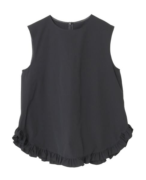 《定番》フリルヘムノースリーブブラウス（セットアップ可） 詳細画像 ブラック 7