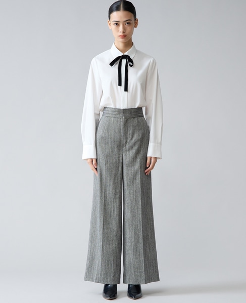 バイカラーリボンシャツブラウス 詳細画像 ホワイト 4